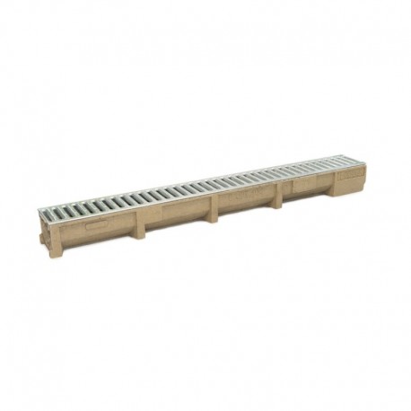 COECK CANIVEAU POLYEST.BETON 1M H9CM + GRILLE GALVANISE